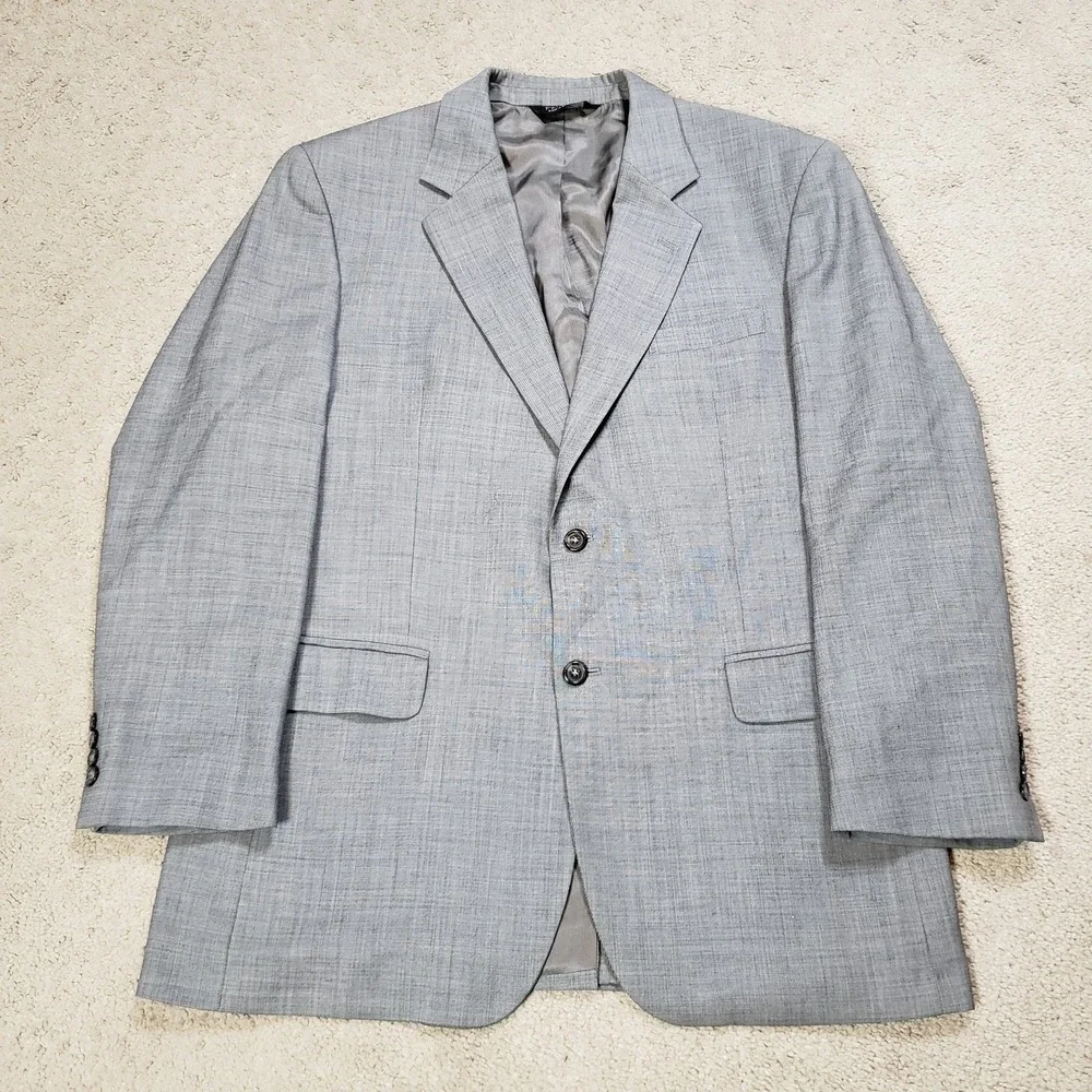 Jos. A Bank 2 Piece Suit Mens 43R 34X28 Gray 2 Button SV Wool Cashmere